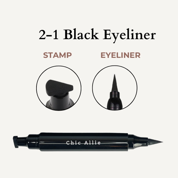 black eyeliner winged eyeliner 2-1 design