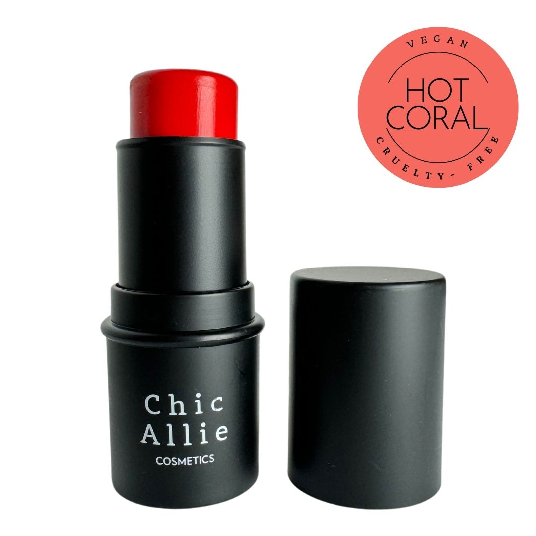 chic allie stick blush hot coral