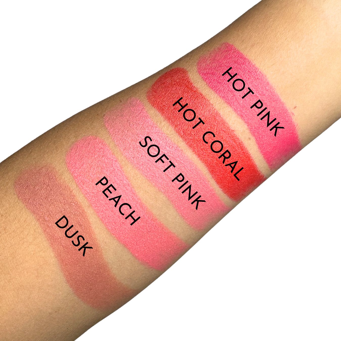 Chic Allie Stick Blushes Colors Dusk, Peach, Sofgt Pink, Hot Coral, Hot Pink