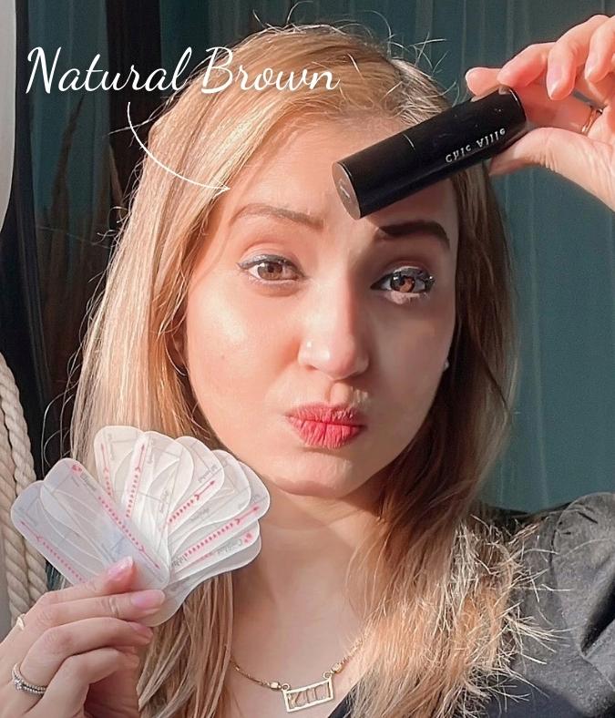 Chic Allie Eyebrow Stamp Kit Natural Brown Eyebrow Powder Vegan and Cruelty  Free